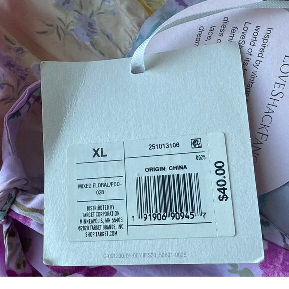 NWT LoveShackFancy x Target Jeanne Tiered Pastel Mini Dress Size XL - Picture 8 of 8